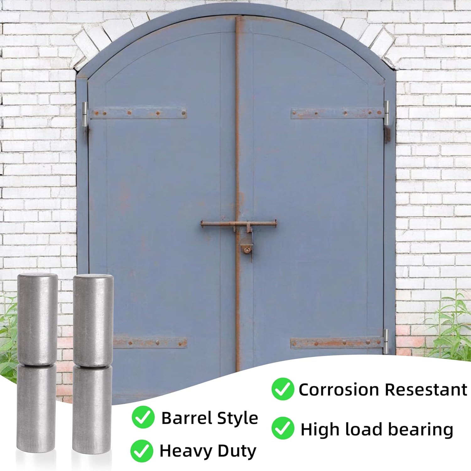 12 Pcs Heavy Duty Gate Hinges - 4 1" Weldable Barrel Hinge, Suitable for Iron Doors & Metal Gates, Capacity 1200 Lbs