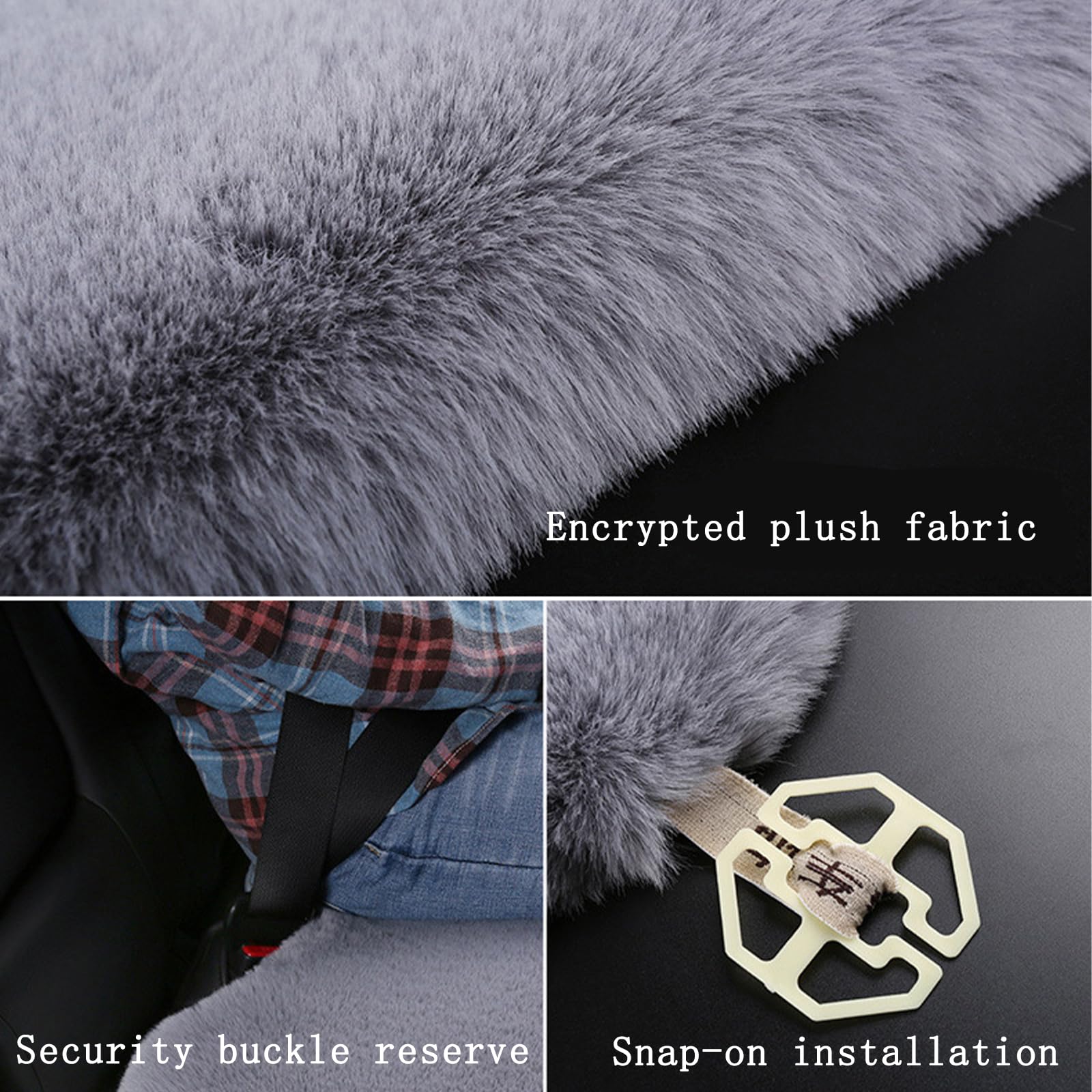 Cuscino per Seggiolino Auto in Peluche per Toyota Corolla Touring Sports Wagon, Invernale Soft Confortevole Antiscivolo Protezione per Sedile Cuscino Accessori,B/Grey