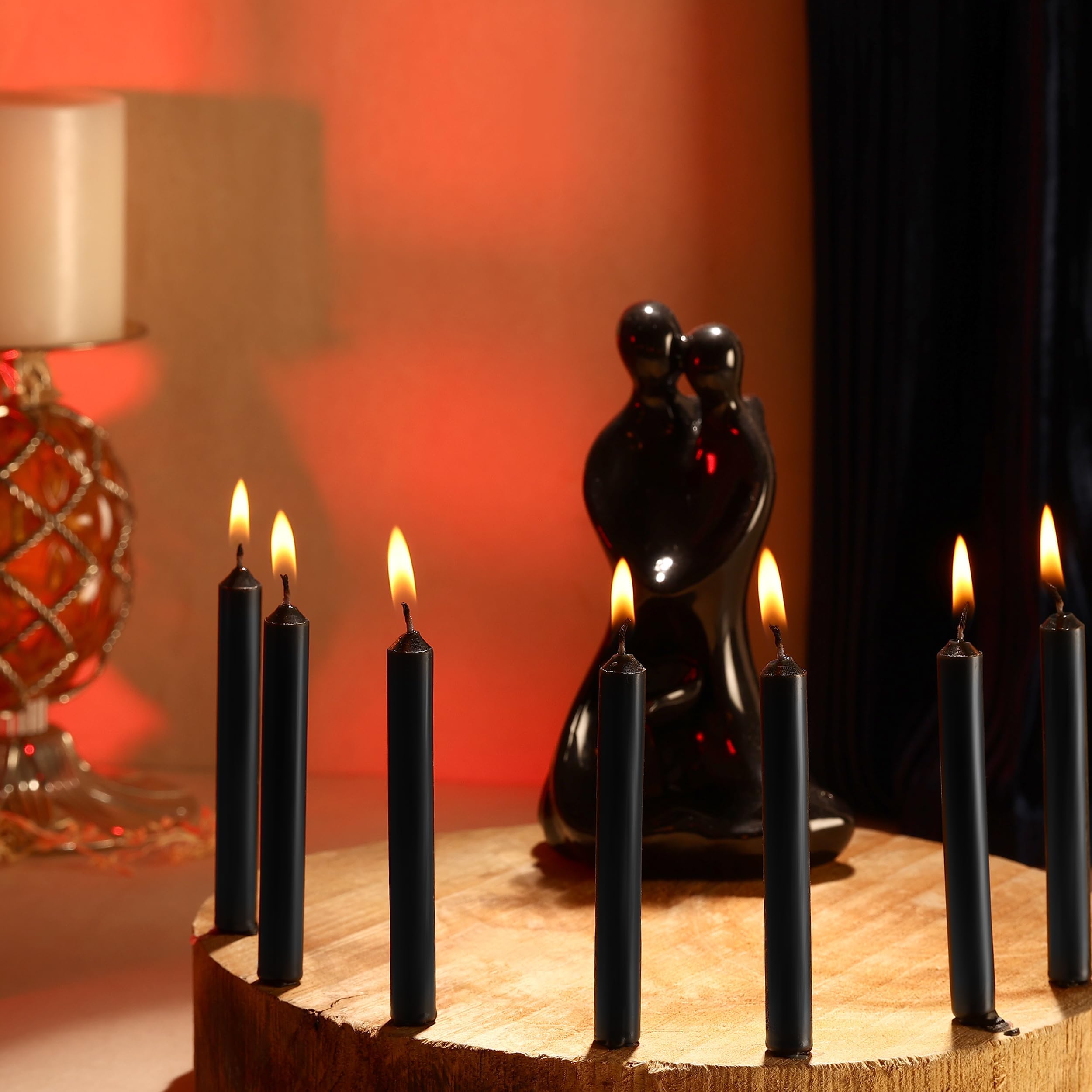 PROSPERRO LUMO Chime Candles by Parkash Candles | Ritual Spell Candles | Unscented (Black)