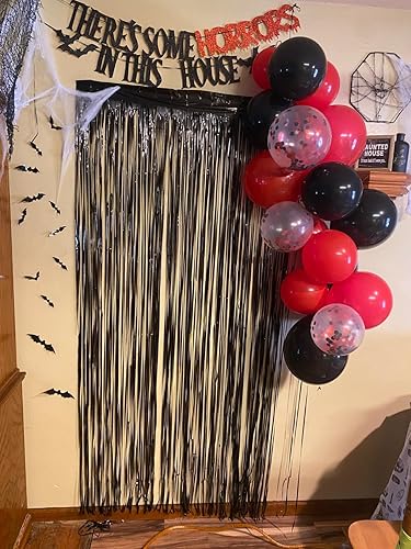 Miniatura 5 de Globos de látex rojos, negros y blancos, 60 globos de fiesta de 12 pulgadas, negro, rojo y blanco, para cumpleaños, boda, baby shower, fiesta de