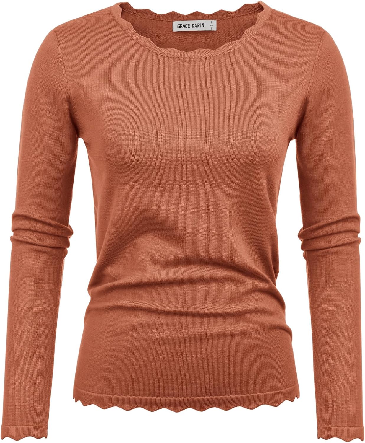GRACE KARIN Women’s High Stretchy Long Sleeve Pullover Sweater Blouse Top