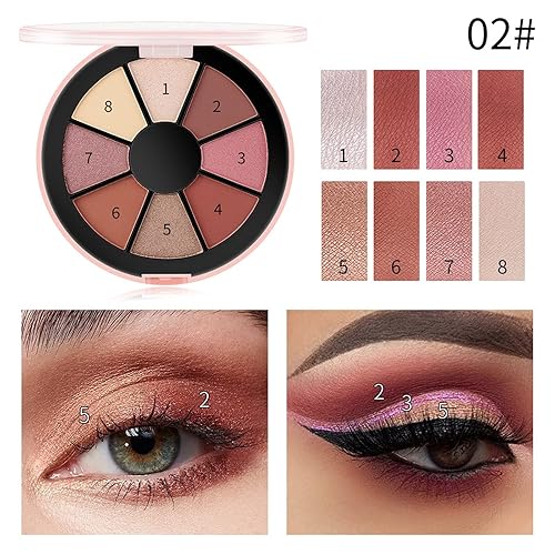 Miniatura 5 de Paleta de sombra de ojos brillante, sombra de ojos mate metálica en polvo de perlas de alta pigmentación de larga duración, maquillaje de ojos