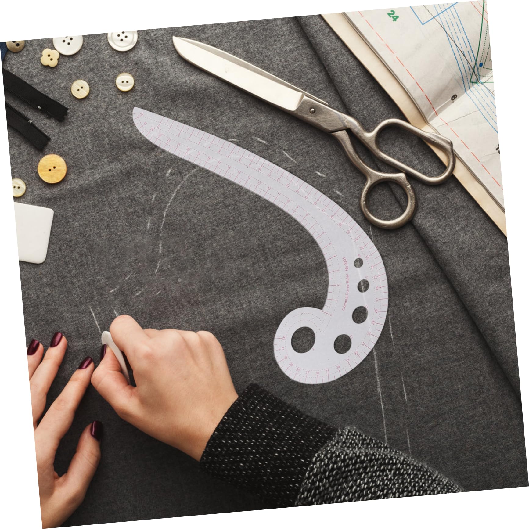 Cucito Multifunzione per Righello Curva Francese Trasparente per Taglio Preciso Strumenti Professionali per e Design Moda