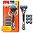 Gillette Fusion5 ProGlide Shaving Razor for Men, Razor Handle, 4 Razor Blade Refills, FlexBall Razor Handle and Precision Trimmer for Men