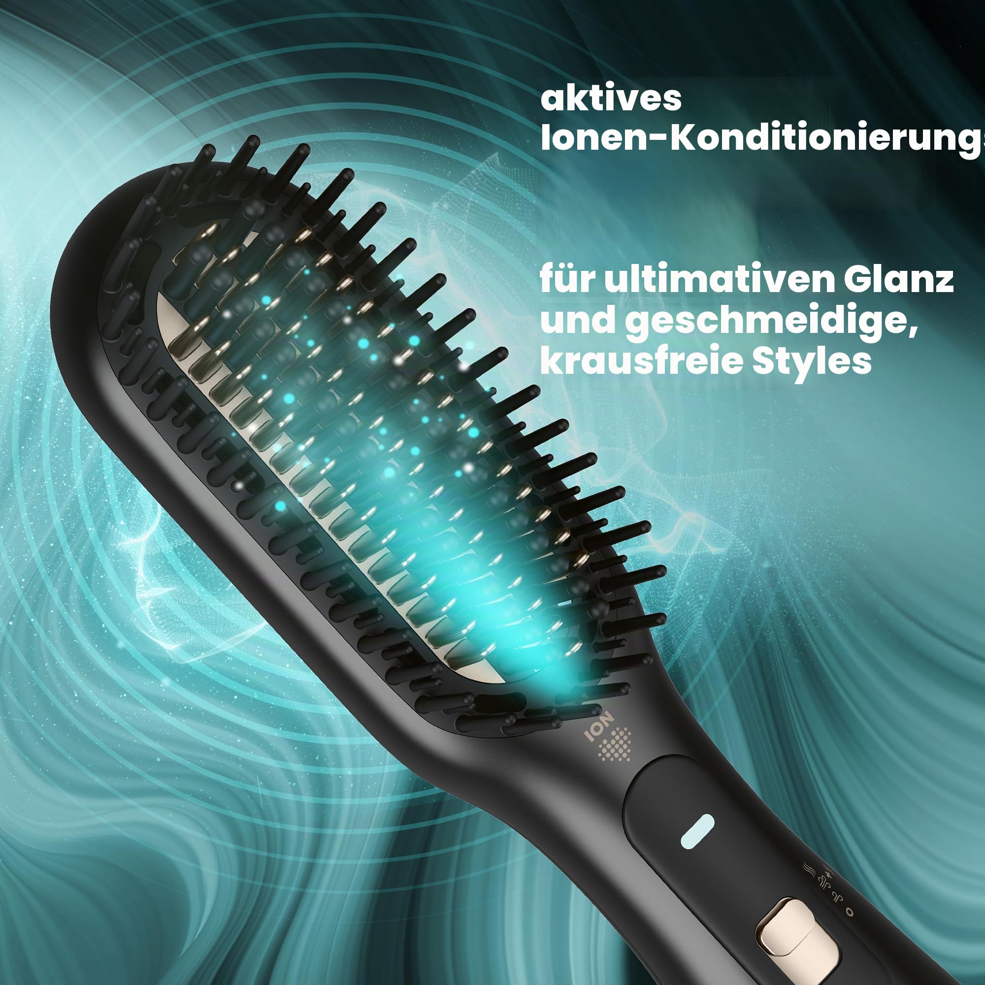 REVAMP Deepform Haarglätter-Bürste Keramik - 2-in-1 Trocknen & Stylen | Heizbürsten-Styler, Warmluft für nasses Haar, Glättbürste für trockenes Haar, Salon-Glanzöle