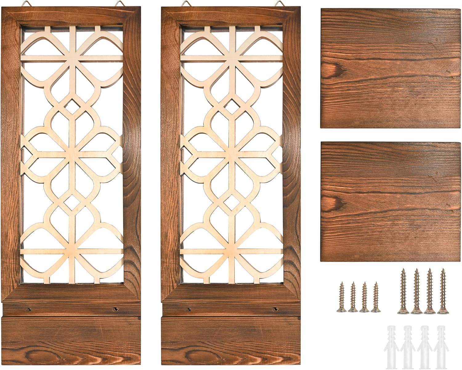 Candle Sconces Wall Decor Set of 2, Wall Candle Holder Rustic Home Decor, Farmhouse Wall Art Floating Mirror Sconces Brown Wall Decorations for Living Room, Dining Room, Bedroom, Bathroom