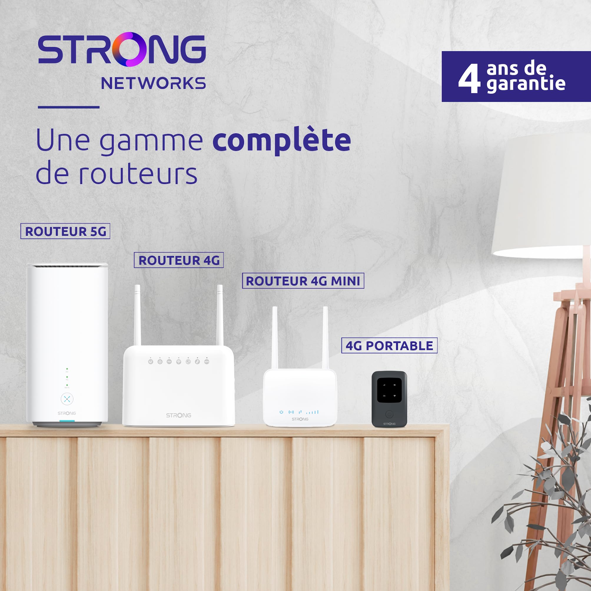 STRONG Routeur 4G LTE Cat 4 150 Mbps|WiFi 300 Mbps|Modem|Hotspot|Port Ethernet|Compatible Tout opérateur et Carte SIM|Configuration Simple|Garantie 4 Ans