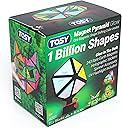 TOSY Magnet Pyramid Glow - 1 Cube Transforms into 1 Billion Shapes, 15 pcs (12 Puzzle pcs & 3 Accessories), 243 Magnets, Glowing, Christmas Stocking Stuffers Gift for Kids, Creative Puzzle STEM Toy