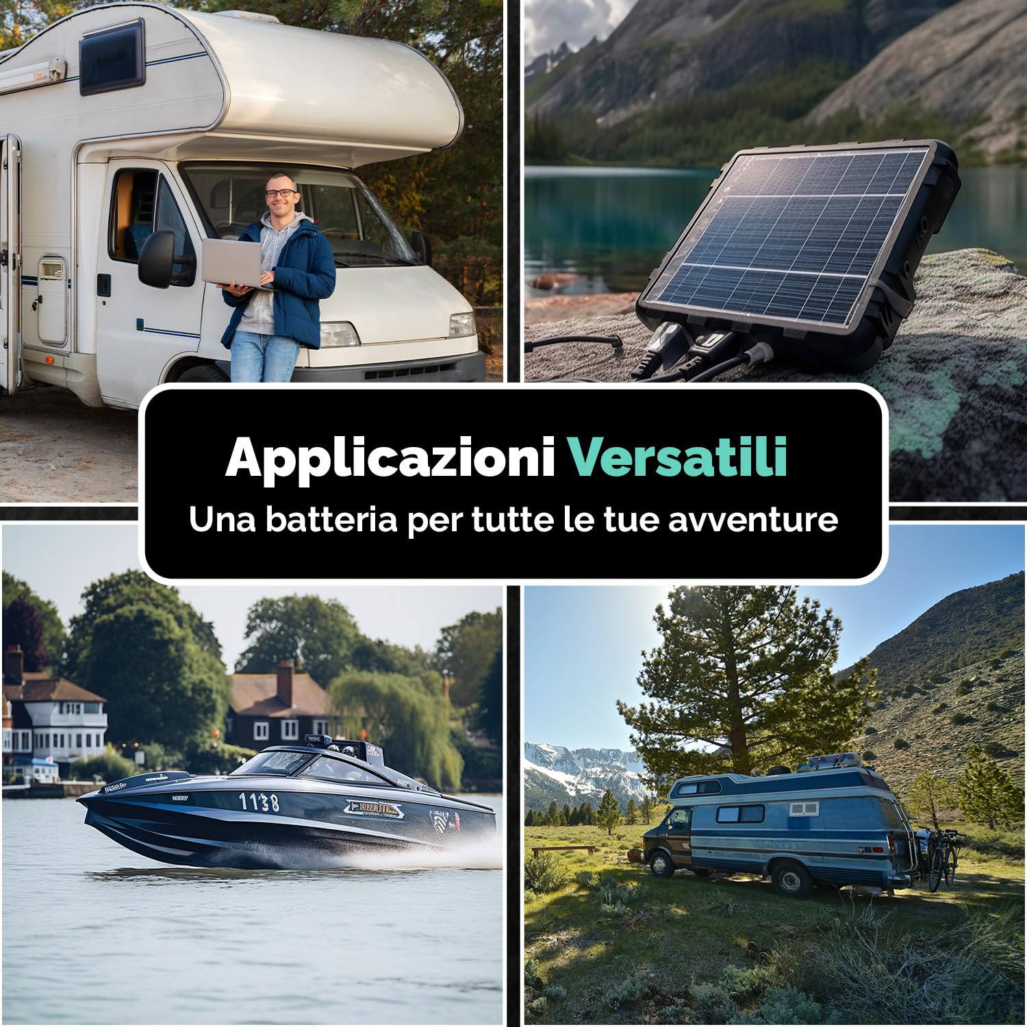 Electronicx Batteria di alimentazione GEL Caravan Extreme 12V 110Ah – 315x175x190 mm – Barca, van, camper, roulotte, batteria da campeggio – polo positivo a destra – senza manutenzione