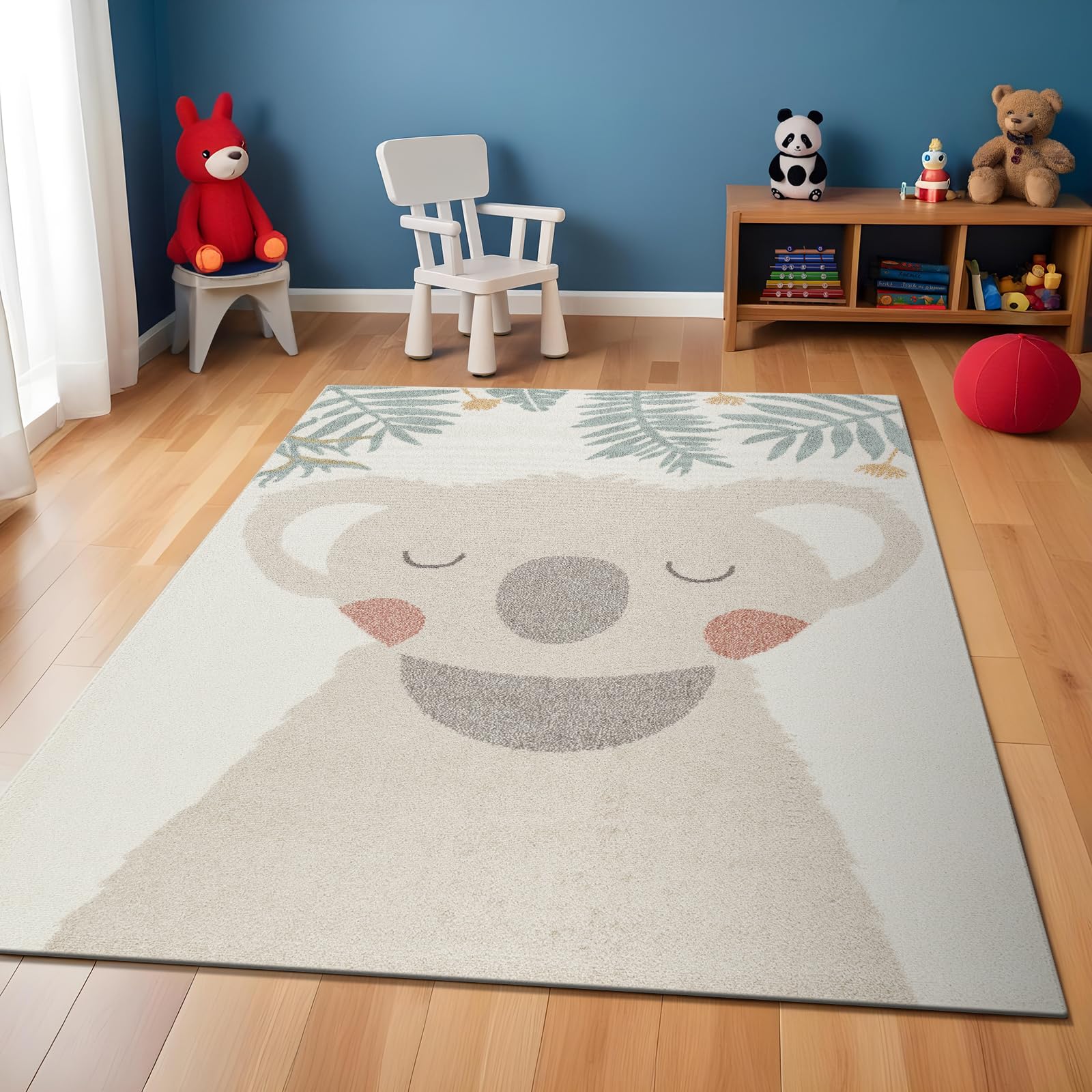 Livabliss Koala Kids Rug - Childrens Rugs for Bedroom 160x213 cm, Animal Kids Carpet for Girls & Boys Bedroom, Playroom and Nursery Rugs, Baby Rug for Girl or Boy Room, Beige and Ivory