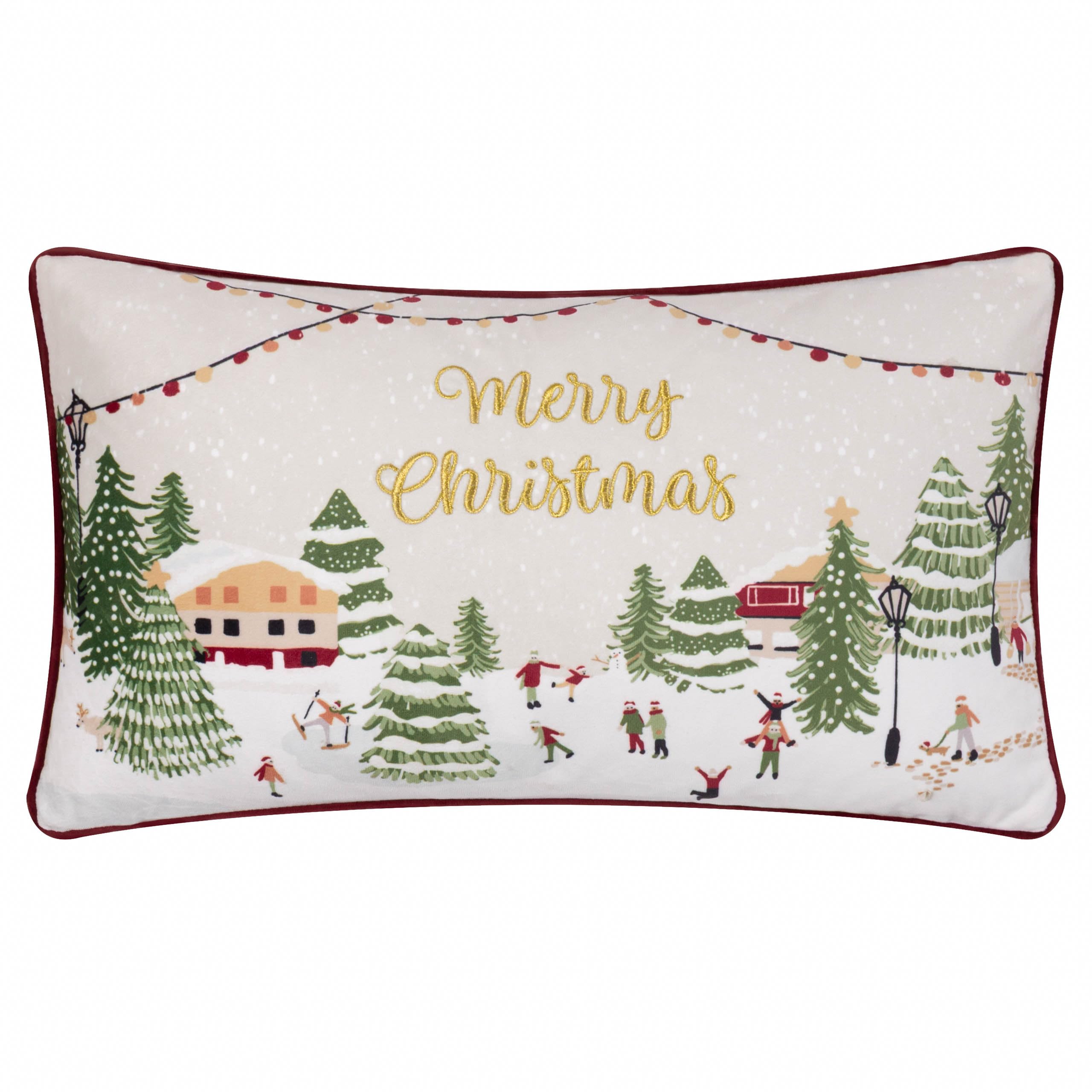Joy To All Red Rectangular Cushion Cover
