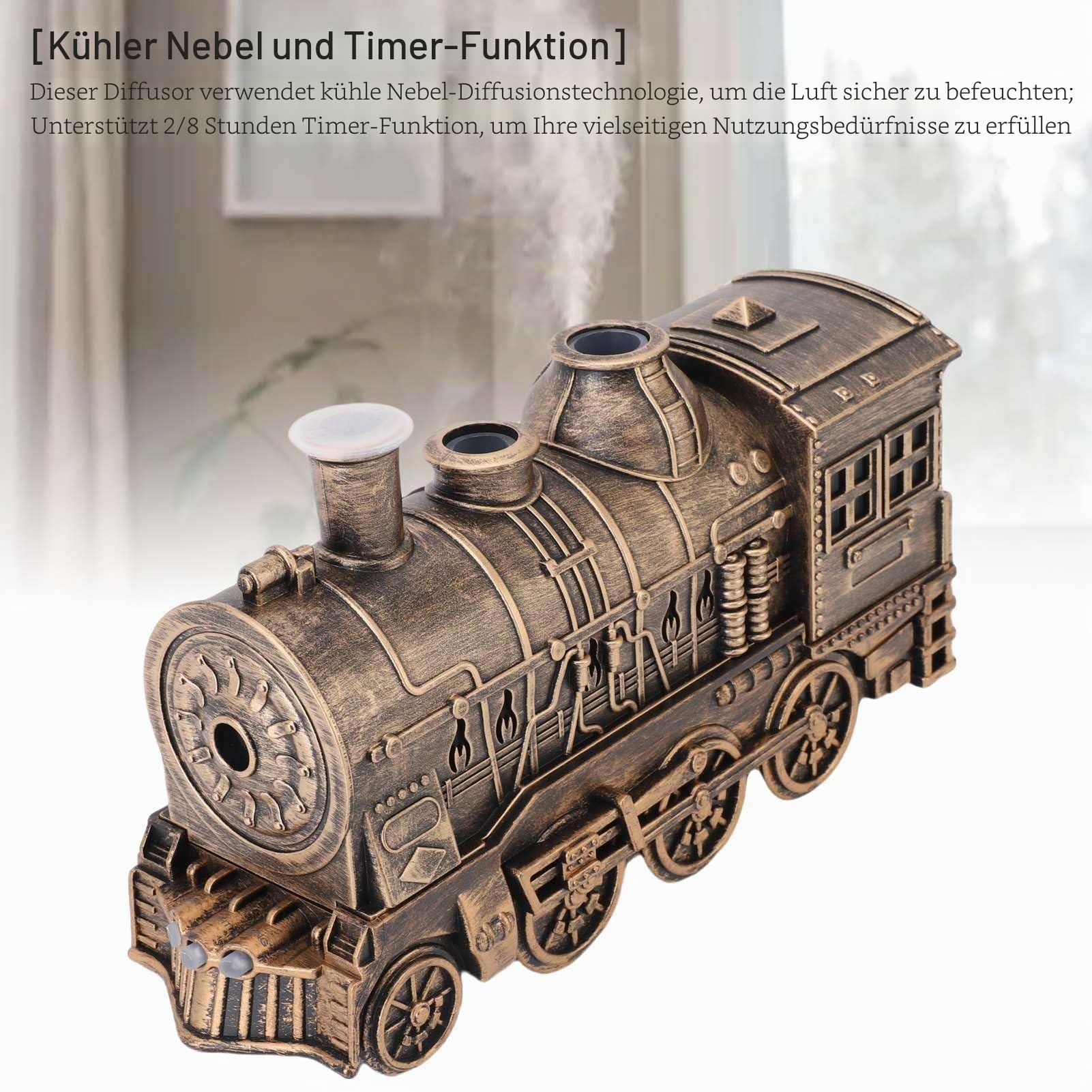 Zug Luftbefeuchter Diffusor Ätherisches Öl Diffusor mit Nachtlicht Doppelausgänge Duft Cool Mist Diffusor für Schlafzimmer Büro Desktop