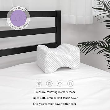 SensorPEDIC Conforming Memory Foam Knee Support Pillow, One Size, White