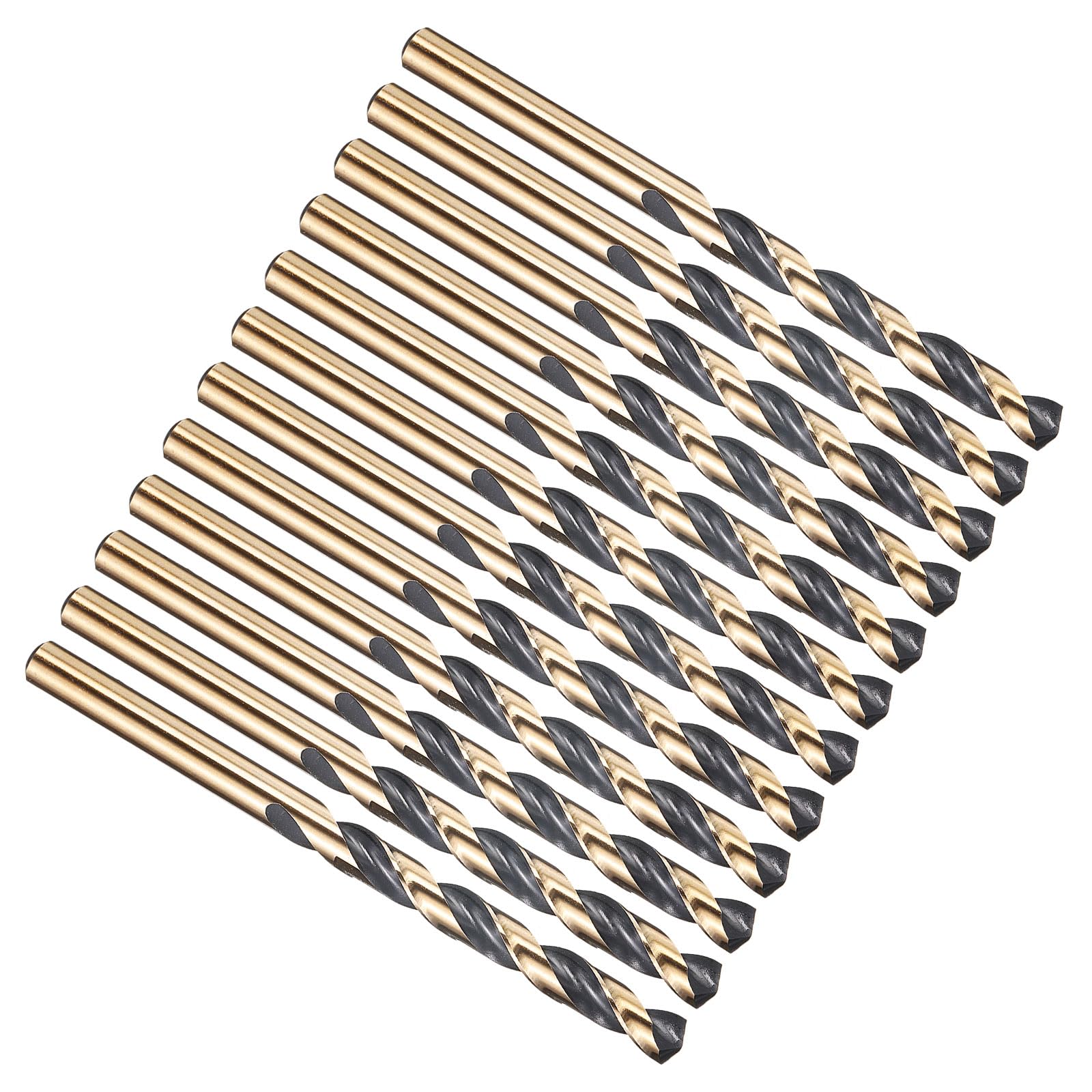 PATIKIL 7/32" Drill Bit, Jobber Straight Shank M2 High-Speed Steel 135° for Stainless Steel Hard Metal - 12 Pack