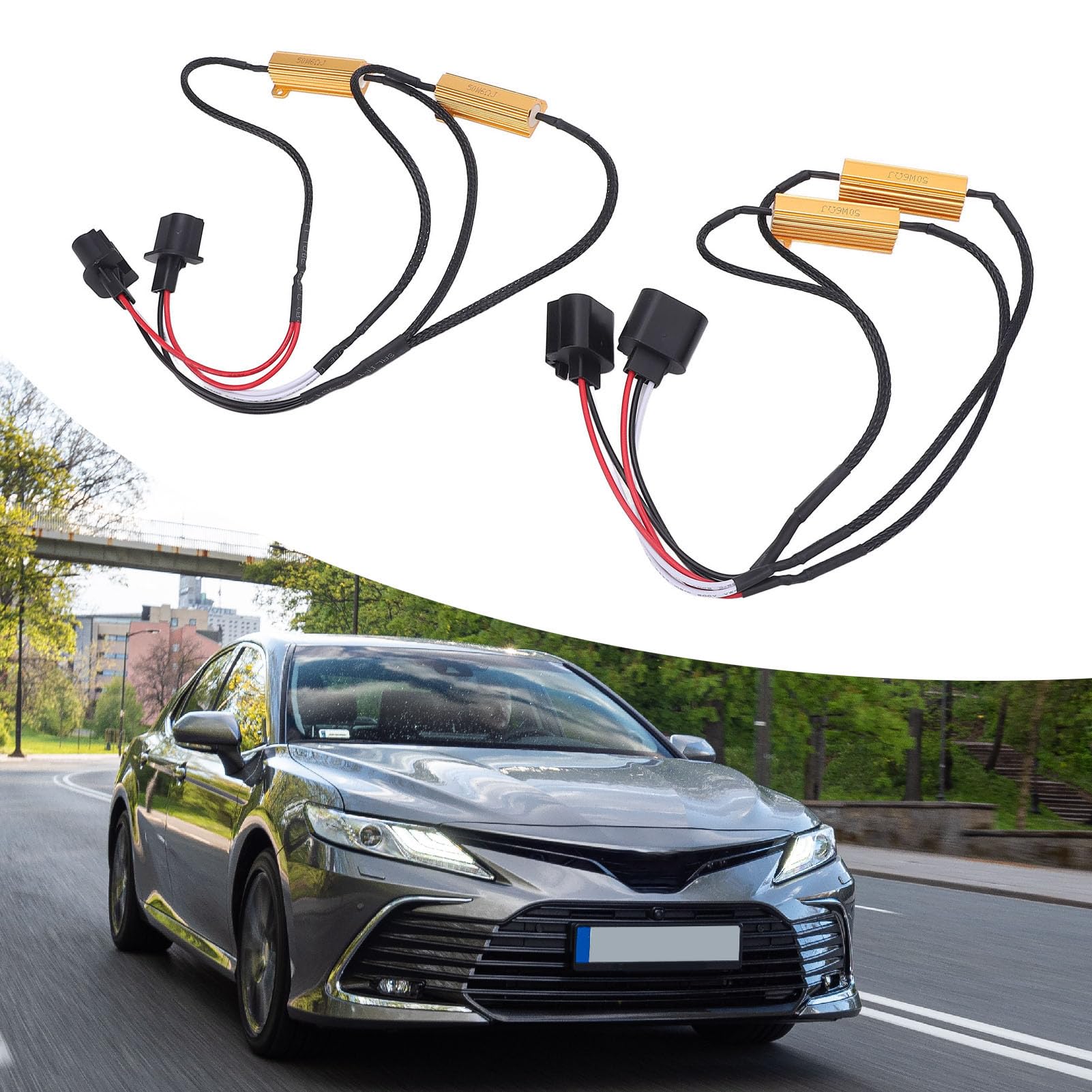 KKPLZZ 2PCS 50W LED-Lastwiderstand 6 Ohm Anti-Flackern Plug-and-Play-LED-Lampen-Decoder für Blinker-Tagfahrlicht