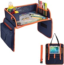 LAVIEVERT Travel Tray, Indoor & Outdoor Learning Educational Toys Play Tray Lap Desk with Dry Erase Top, Activity Organizer for Stroller, Car, Airplane, Road Trip