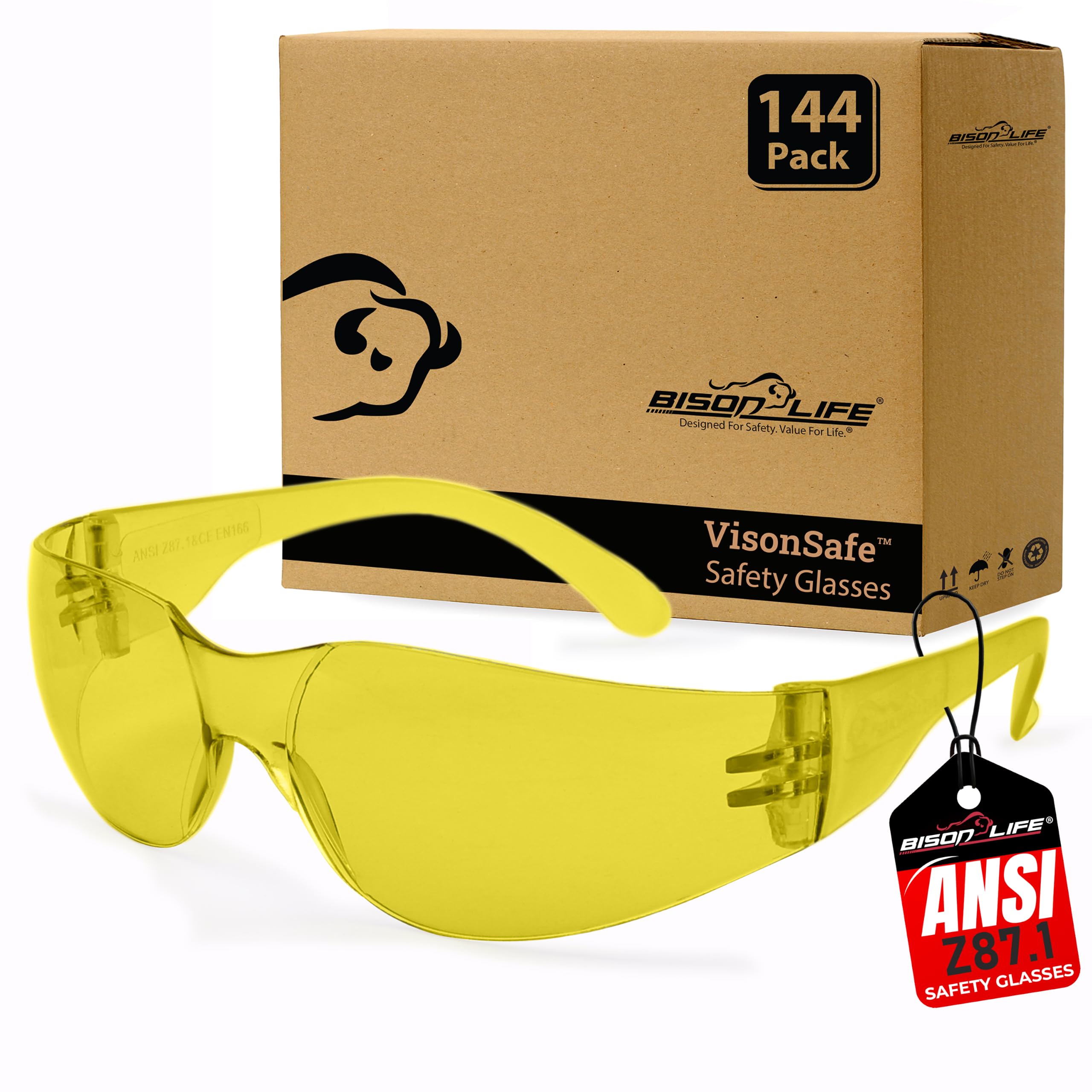 BISON LIFE Clear Safety Glasses for Men & Women, ANSI Z87.1 Certified,12Pk — Amazon image 23