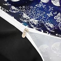 Vista 6 de Erosebridal Juego de ropa de cama con diseño de árbol de la vida, tamaño Queen para niños y niñas, diseño bohemio exótico de mariposa, funda