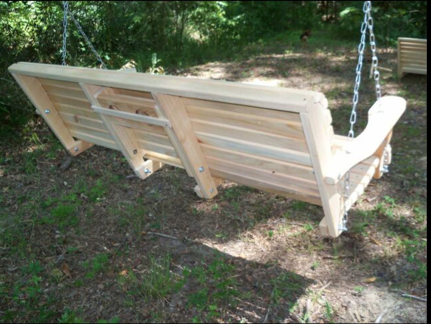 5 Feet Ft FLIP Cup Holder Console Cypress Lumber ROLL Back Porch Swing Made from Rot-Resistant Cypress Eternal Wood Made in The USA - Green Furniture - GO Green
