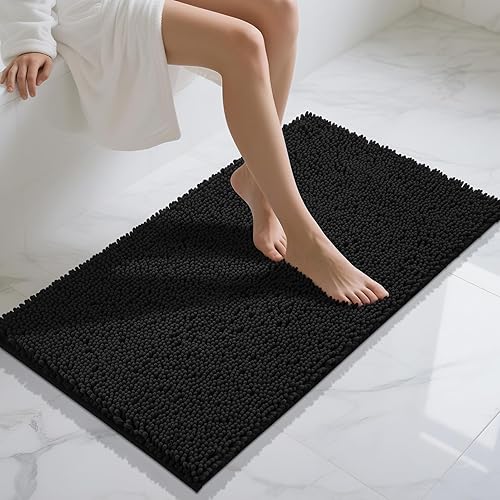 Miniatura 59 de Yimobra Alfombras lavables para baño, alfombra de baño de chenilla súper suave y absorbente para piso y alfombra, alfombra antideslizante de secado