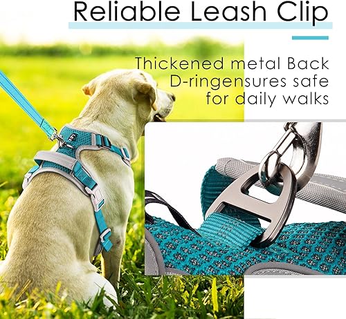 Miniatura 7 de ThinkPet Arnés deportivo transpirable, antitirones para perro, con asa, arnés reflectante y ajustable para perros medianos o grandes, clip trasero y