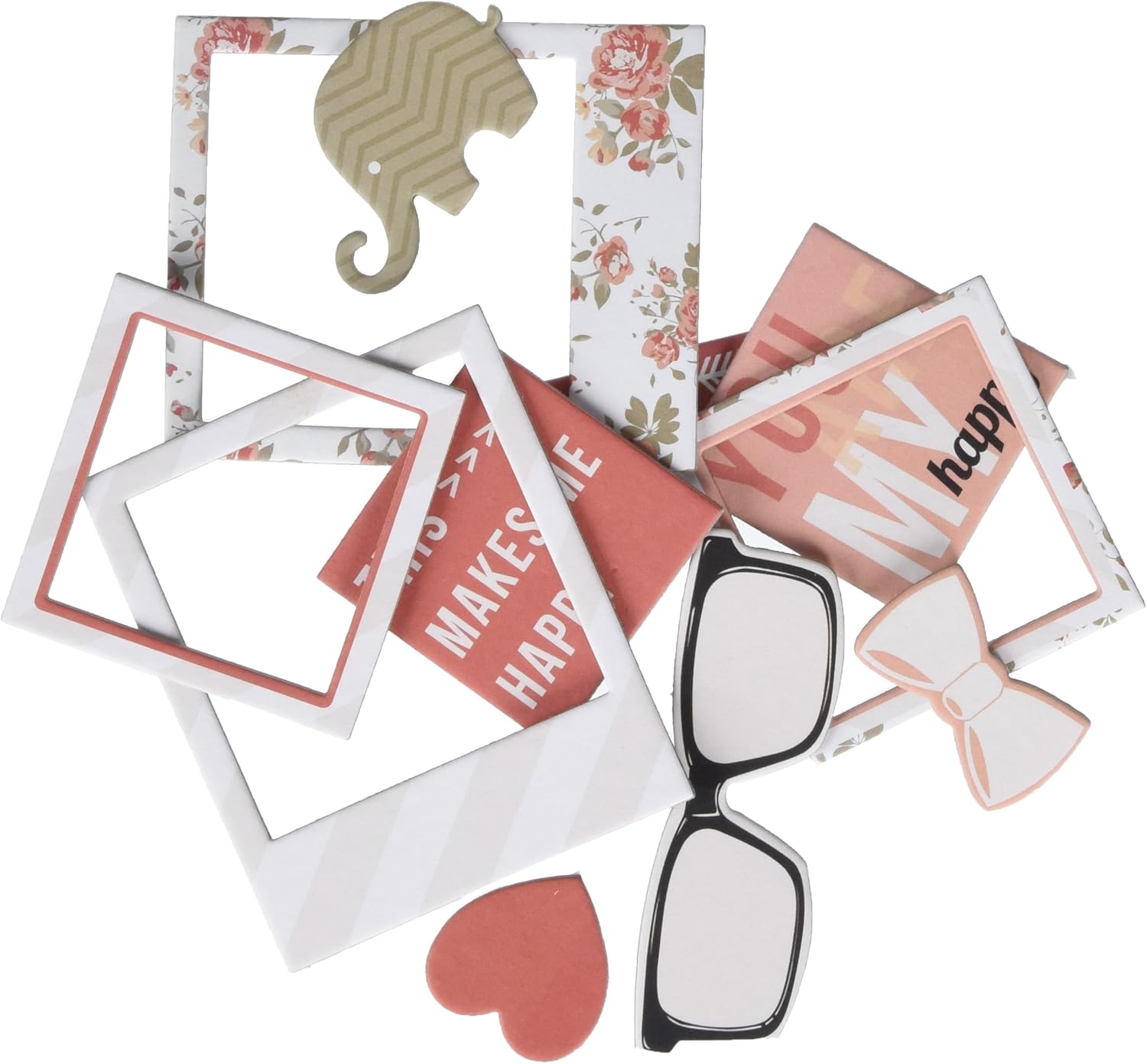 Teresa Collins You are My Happy Adhesive Chipboard 12 by 6-Inch, 2-Pack
