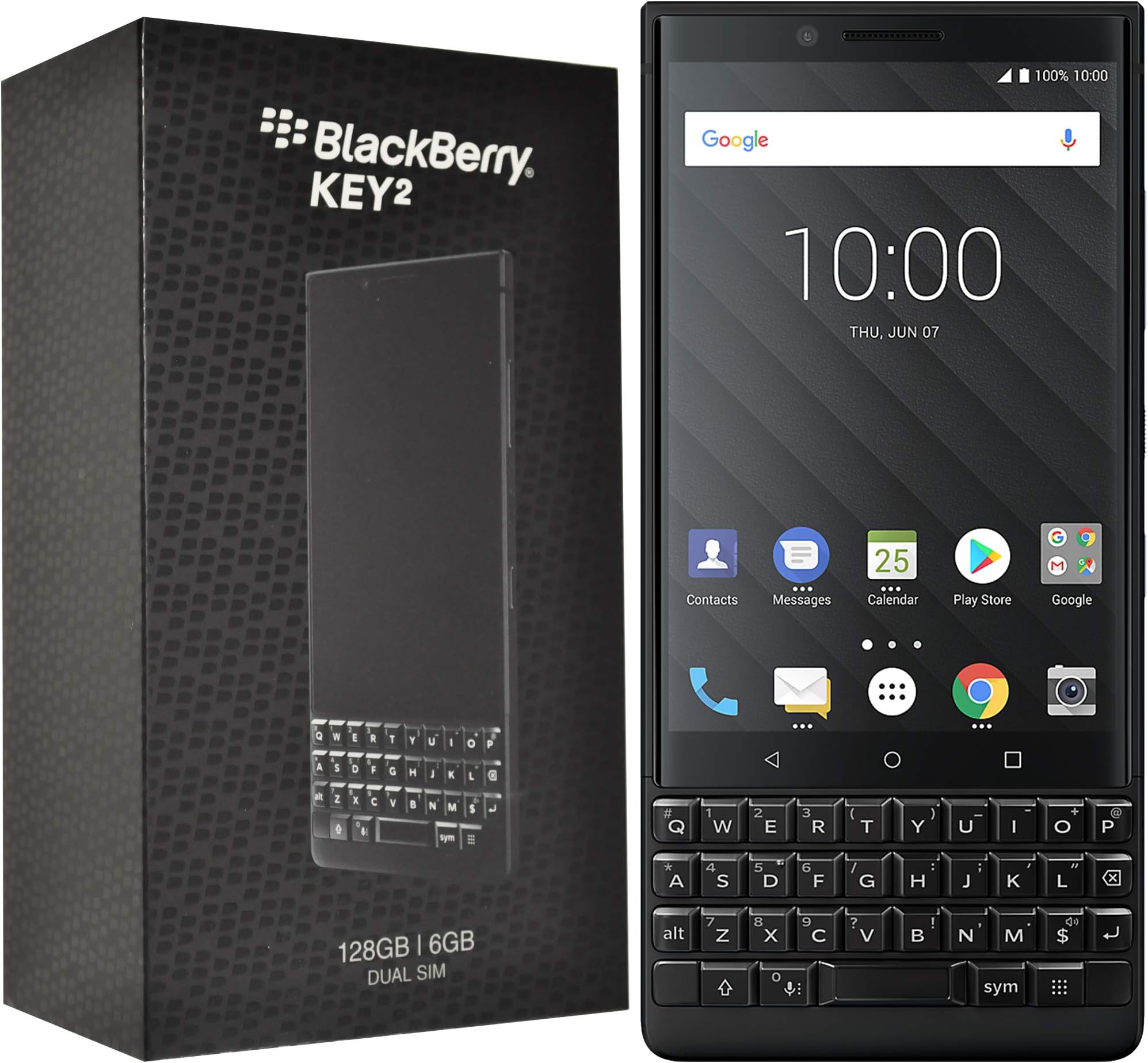 BlackBerry Key2 128Gb Factory Unlocked 4G Smartphone International Version Black Edition English UK QWERTY Keypad