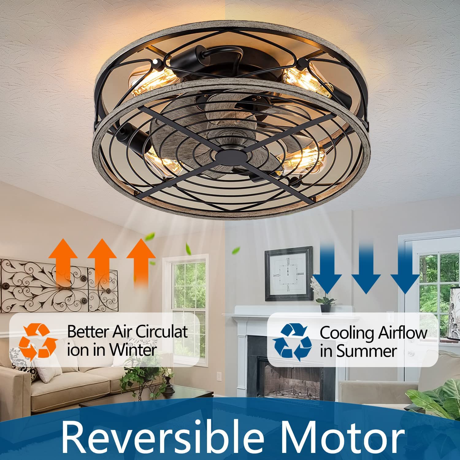 Industriële Ventilator Plafondlamp Met Afstandsbediening