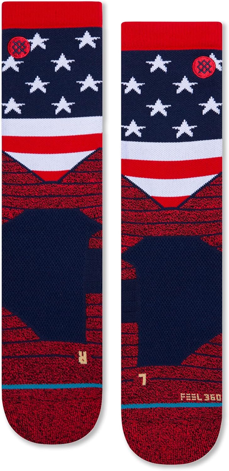 Stance American Crew Socks (Small, Red) - Image 3