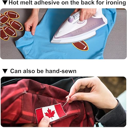 Miniatura 4 de 15 parches para planchar con motivos bordados, parches para coser, bordes dorados, parches bordados de fútbol de felpilla para ropa de niños, jeans,