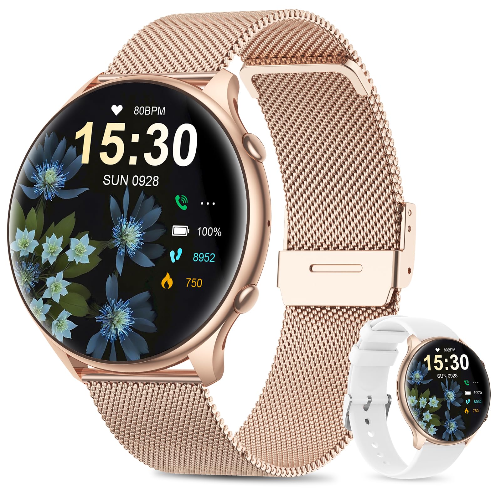 SLOKSFil 2024 Smartwatch Donna, Fitness Tracker con Contapassi, Sonno, Cardiofrequenzimetro, 1.39'' Orologio Smartwatch con Funzione Telefono, IP68 Smart watch Donna per Android & iOS