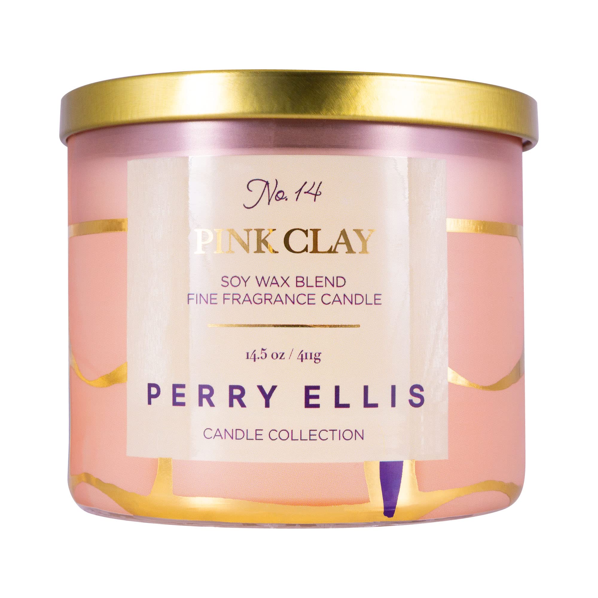 Perry Ellis Candle Scented Candles, Pink Clay Soy Candle