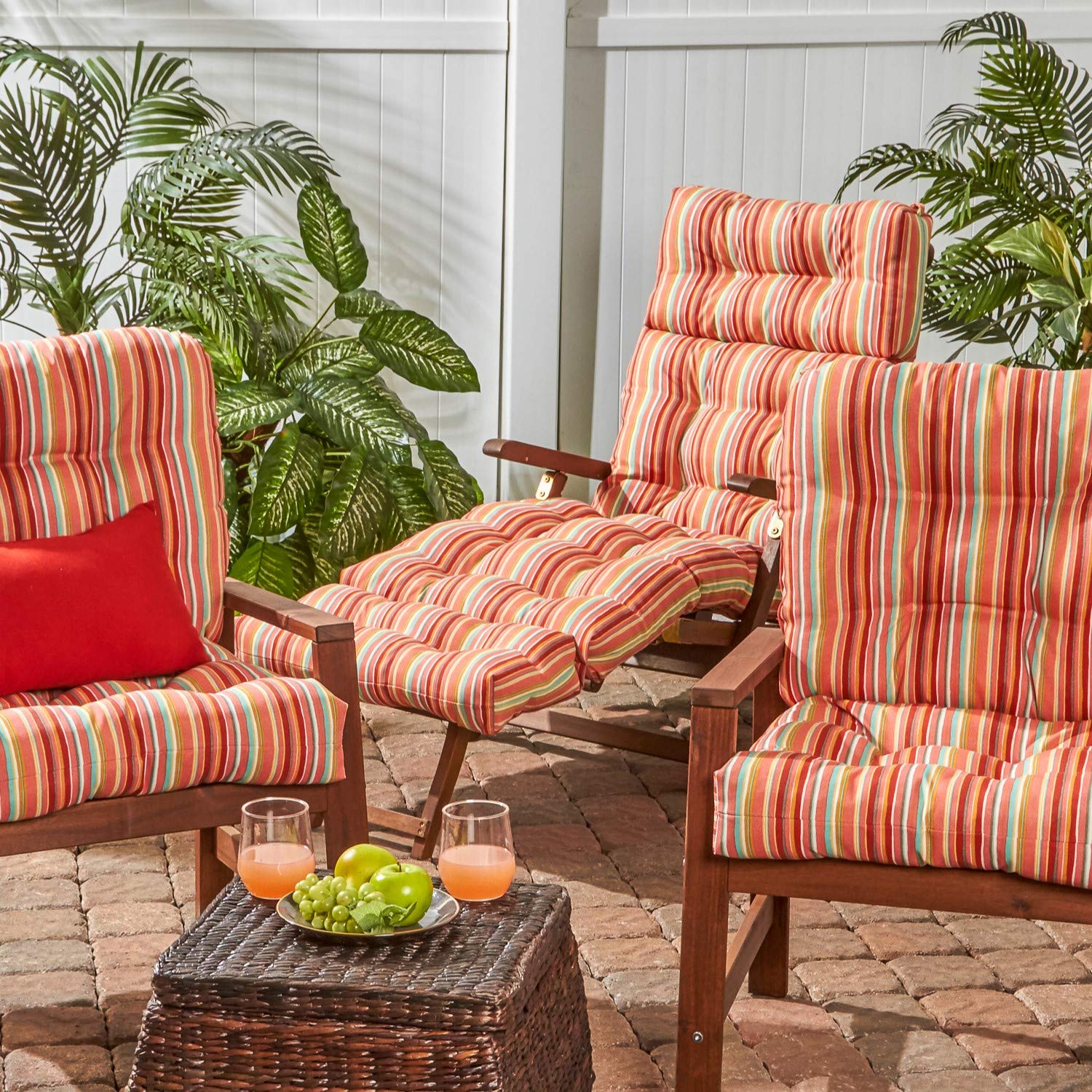 Greendale Home Fashions 72 in. Outdoor Chaise Lounger Cushion, Marine Blue