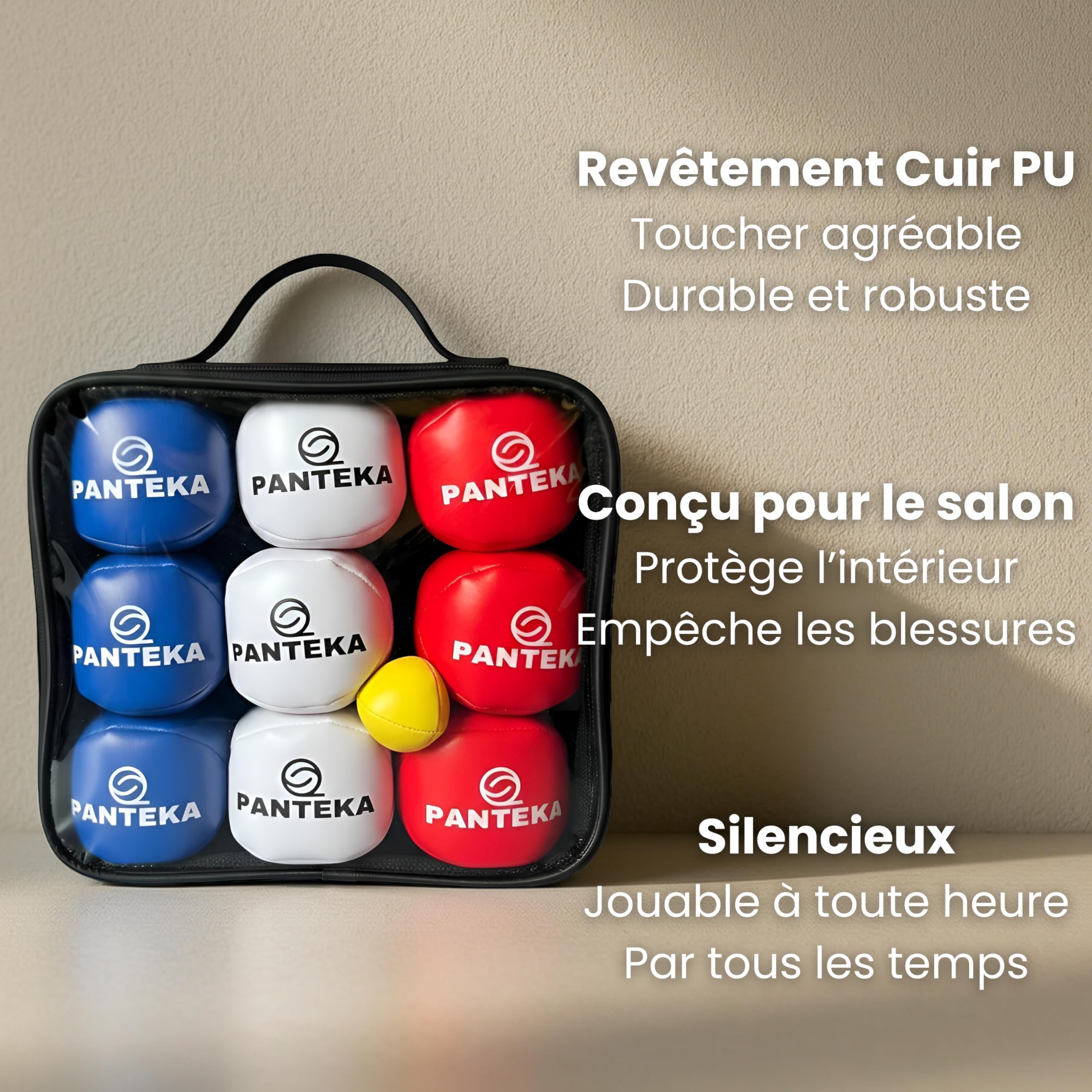 Pétanque de Salon - Jeu de 9 Boules et Cochonnet - Jusqu'à 9 Joueurs - Intérieur et Tout Terrain