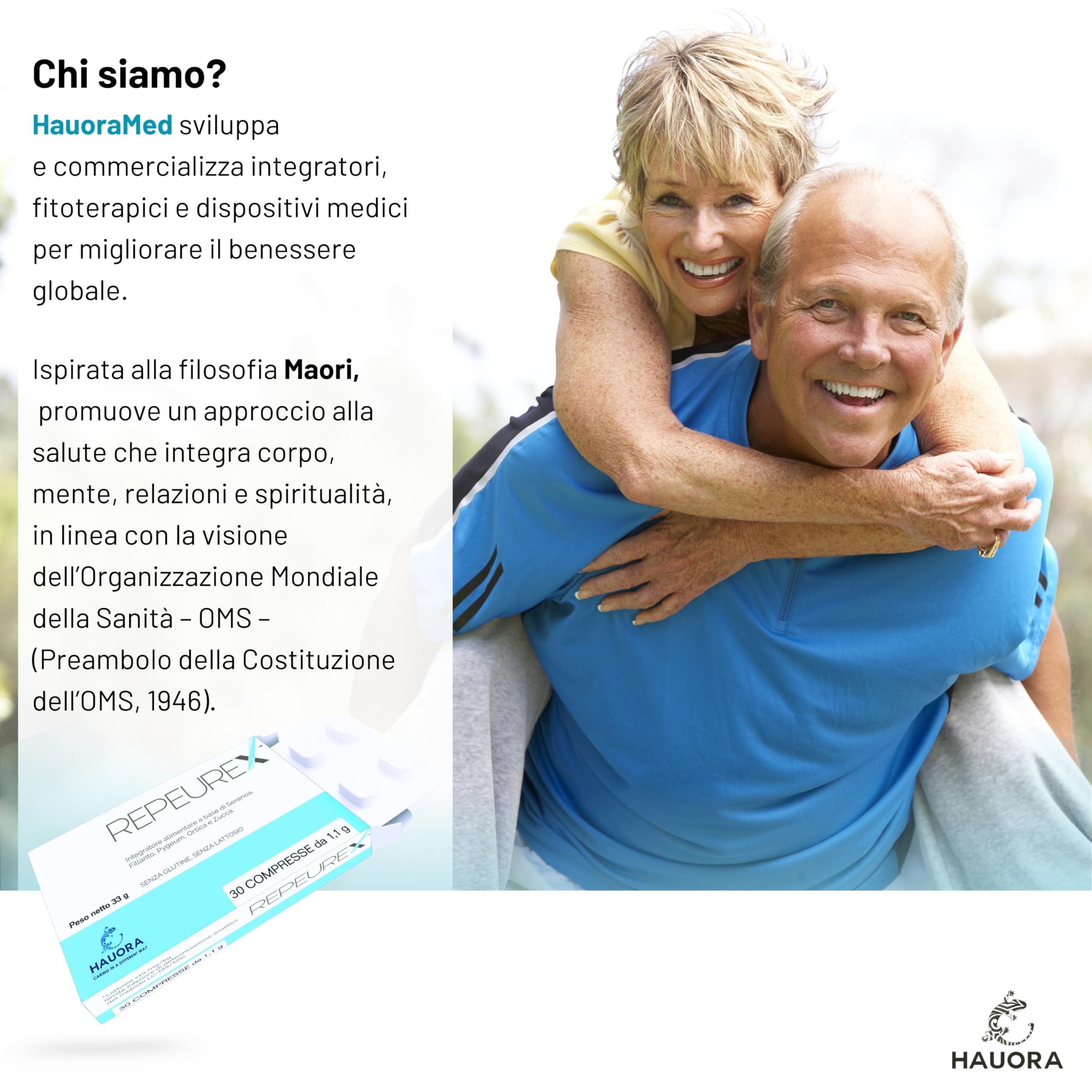 HauoraMed Repeurex Serenoa Repens Prostata Integratore e Vie Urinarie, 30 Compresse da 1,1g, con Saw Palmetto, Fillanto, Pygeum, Ortica e Zucca