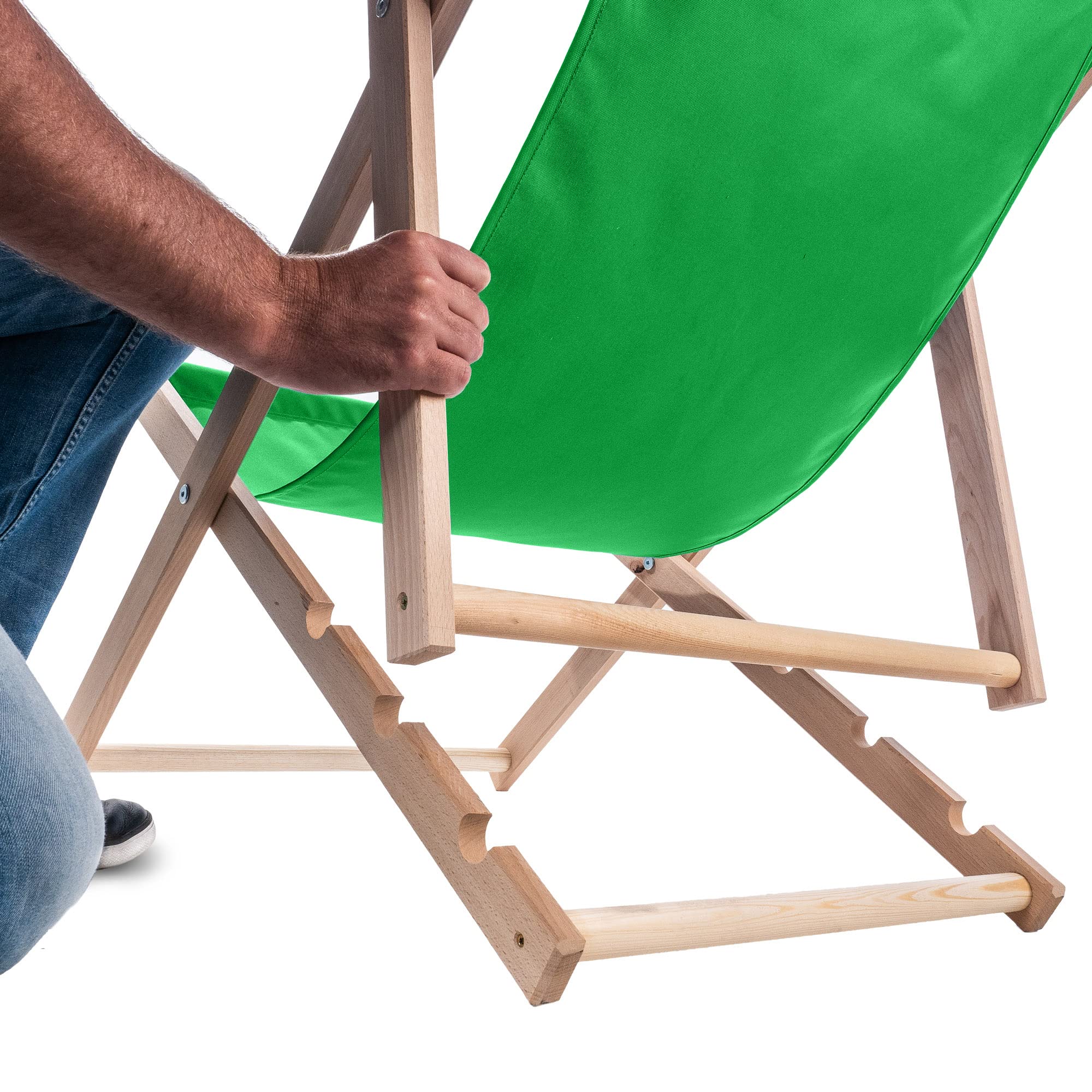 Tavolino Pieghevole Da Giardino KADAX Con 2 Sedie A Sdraio - In Legno, Colore Blu, Per Balcone E Campeggio - 2