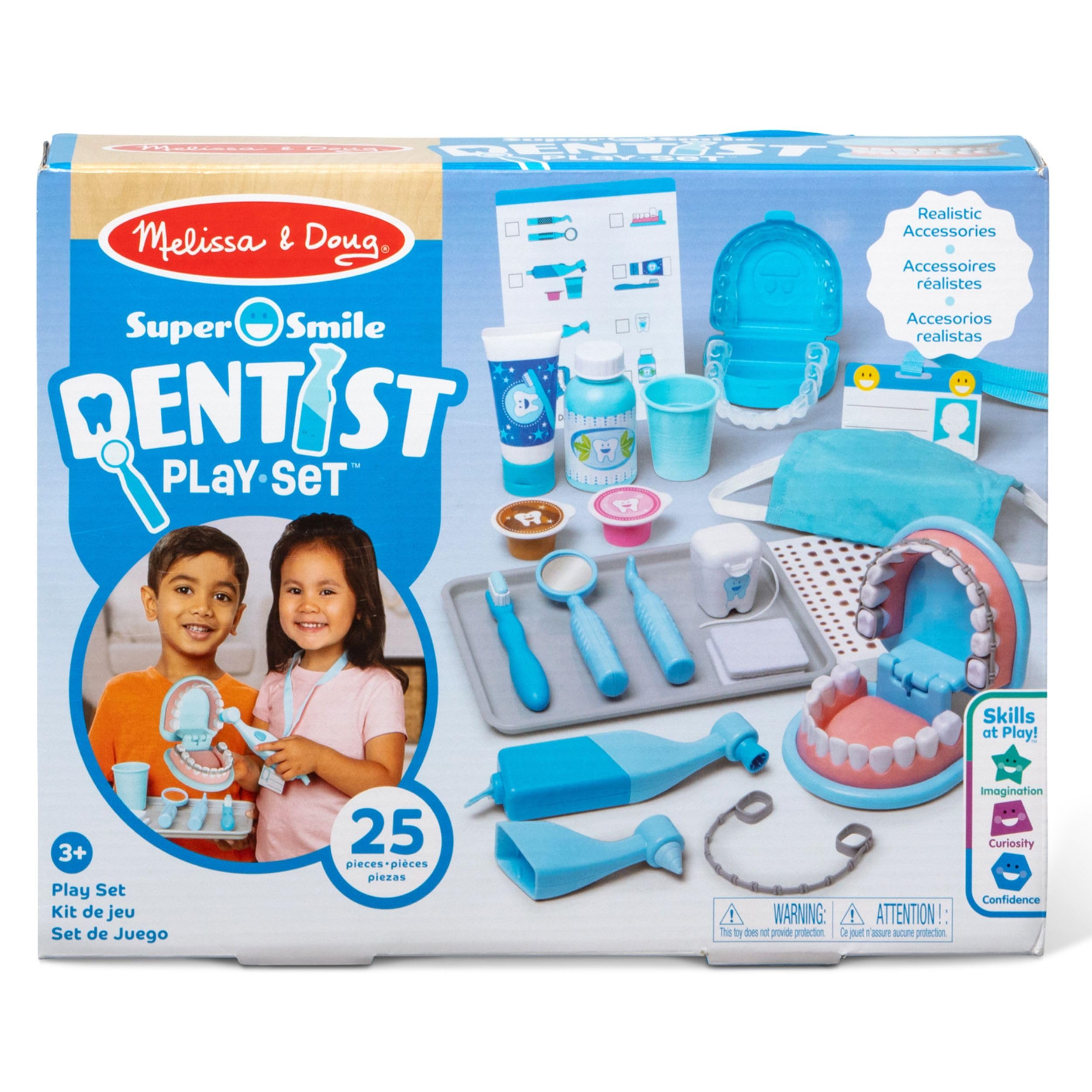 Melissa & Doug Set Per Piccoli Dentisti - Gioco Dentista con Attrezzi, Valigetta Medico, Giocattolo Educativo, Giochi di Imitazione Montessori, Regalo per Bambini e Bambine, 3+ Anni