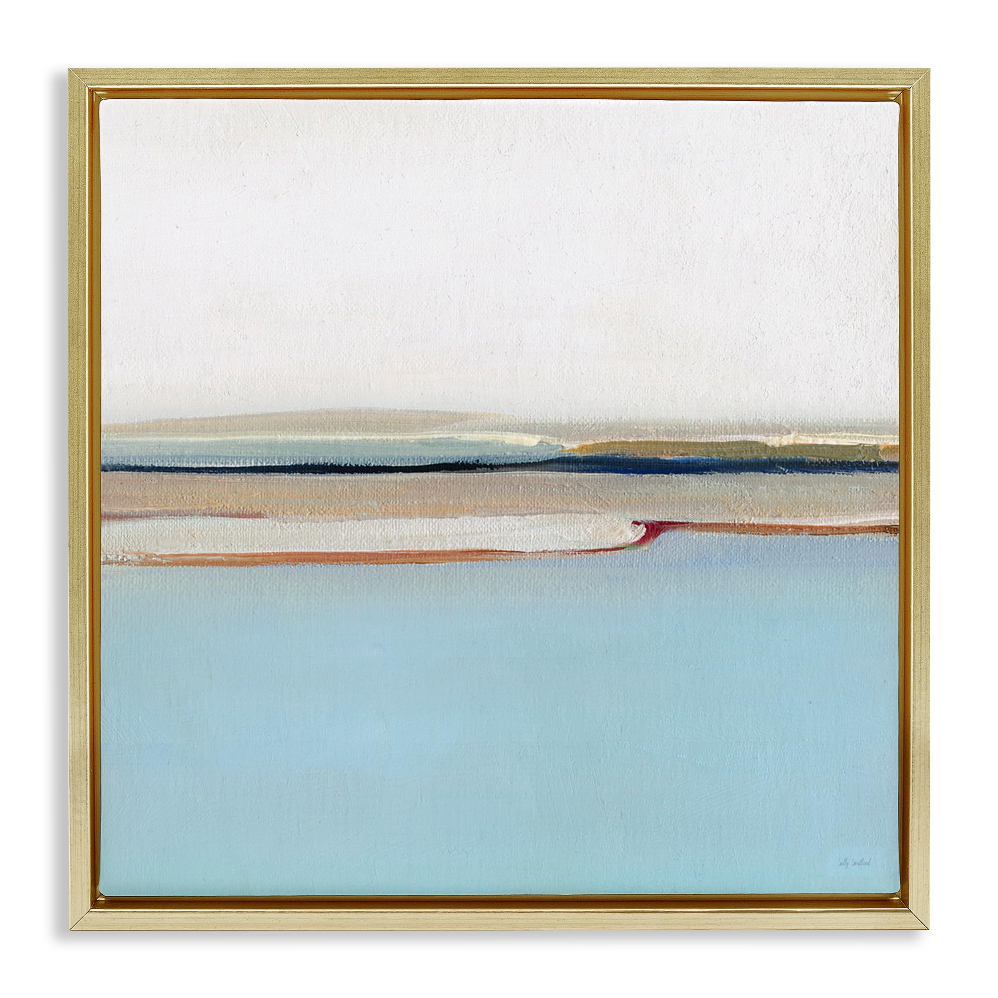 'Serene Minimal Shoreline at Dawn'| Floating Frame Canvas Art