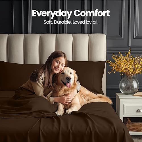 Miniatura 6 de Utopia Bedding Juego de sábanas de microfibra suave de 4 piezas para mujeres, hombres, niños y adolescentes con almacenamiento lateral, sábana