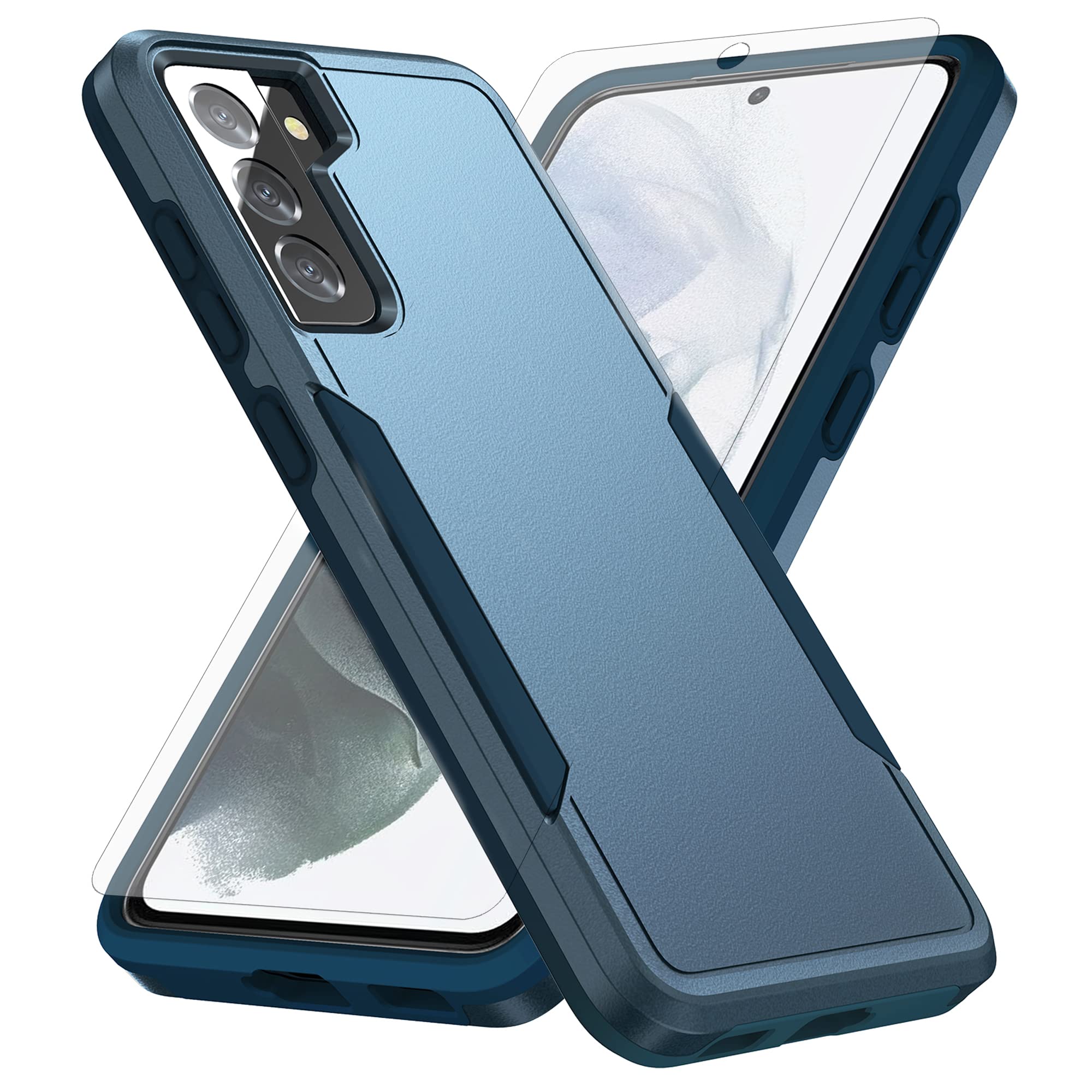 Asuwish Phone Case for Samsung Galaxy S21 FE Gaxaly S 21 FE 5G with Screen Protector Cover and Slim Thin Hybrid Full Body Protective Cell Accessories