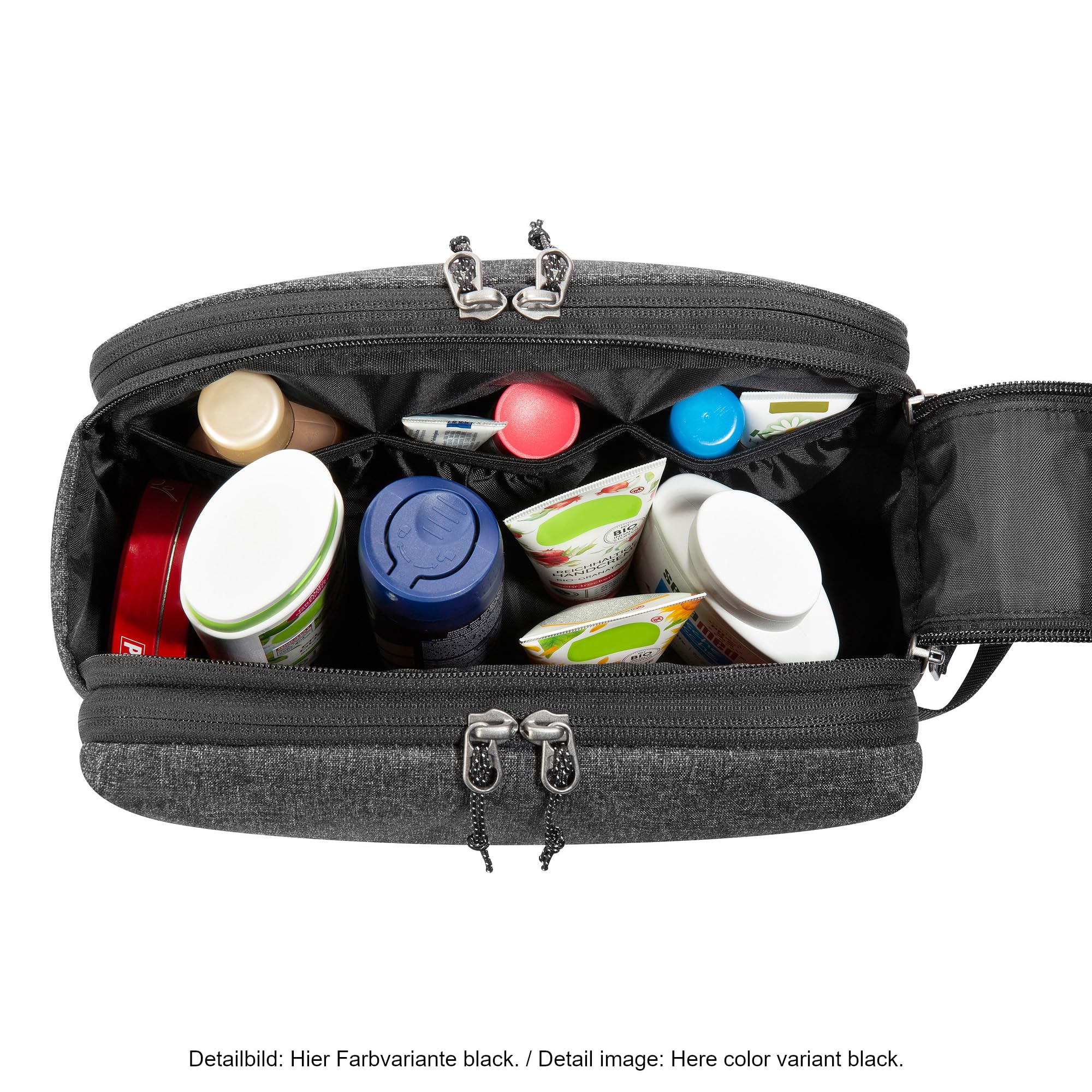 Tatonka Kosmetyczka Cosmetic Double Zip Pouch (6 l) – duża kosmetyczka z podwójnym otworem na zamek błyskawiczny i wieloma przegródkami – 17 x 27 x 13 cm (Tango Red)