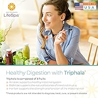 Vista 2 de LifeSpa Cápsulas Triphala de hierbas enteras Limpiador de colon Limpieza digestiva Apoya la digestión saludable para aliviar