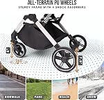 Pet Poussette pour petits chiens moyens Chats jusqu'à 45 lbs, voyages Lite Collapsible, tout terrain 4 Roues pour le jogging, Running, Gris