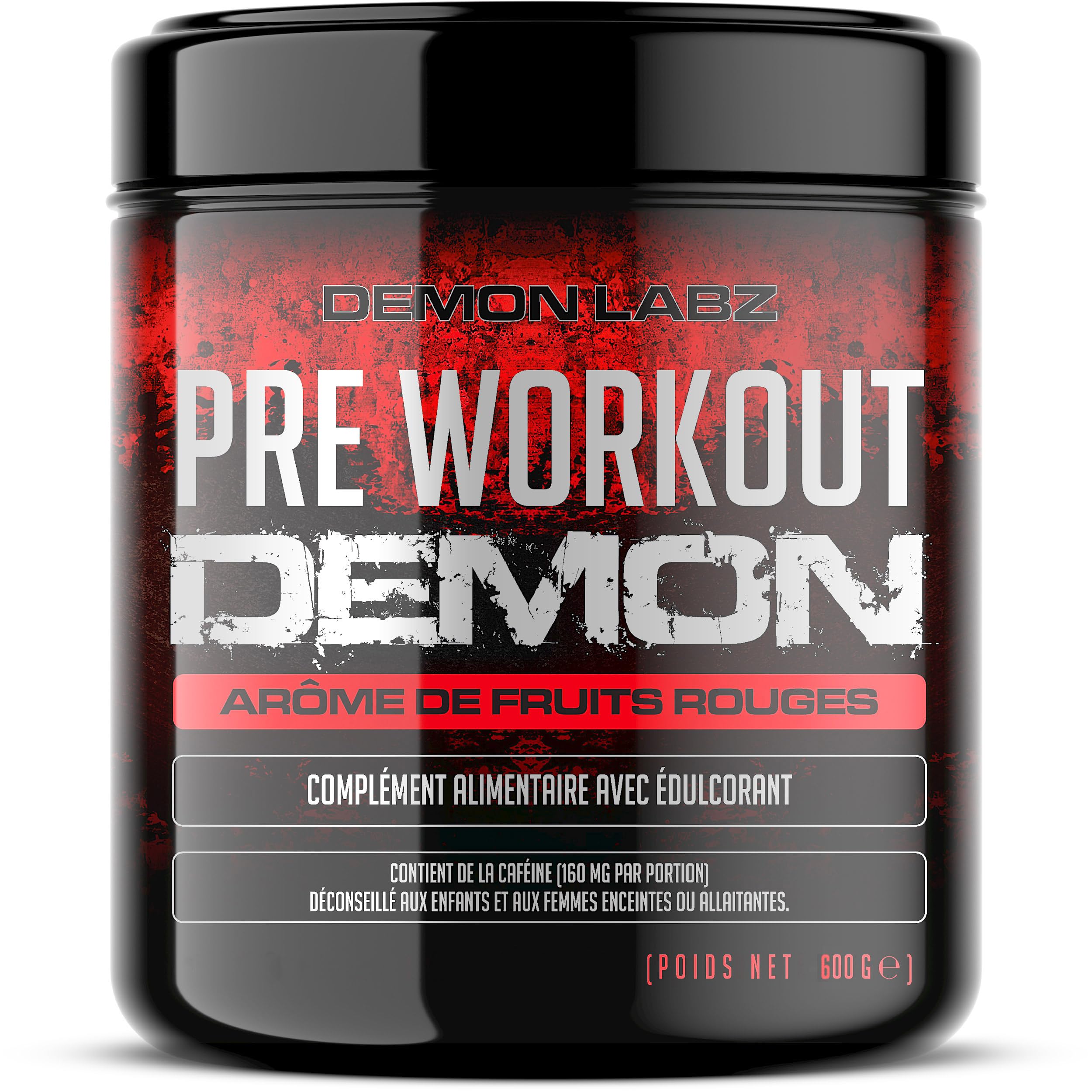 Pre Workout Demon - Complément puissant pré-entrainement avec créatine, caféine, bêta-alanine et glutamine (Fruits Rouges, 720g)