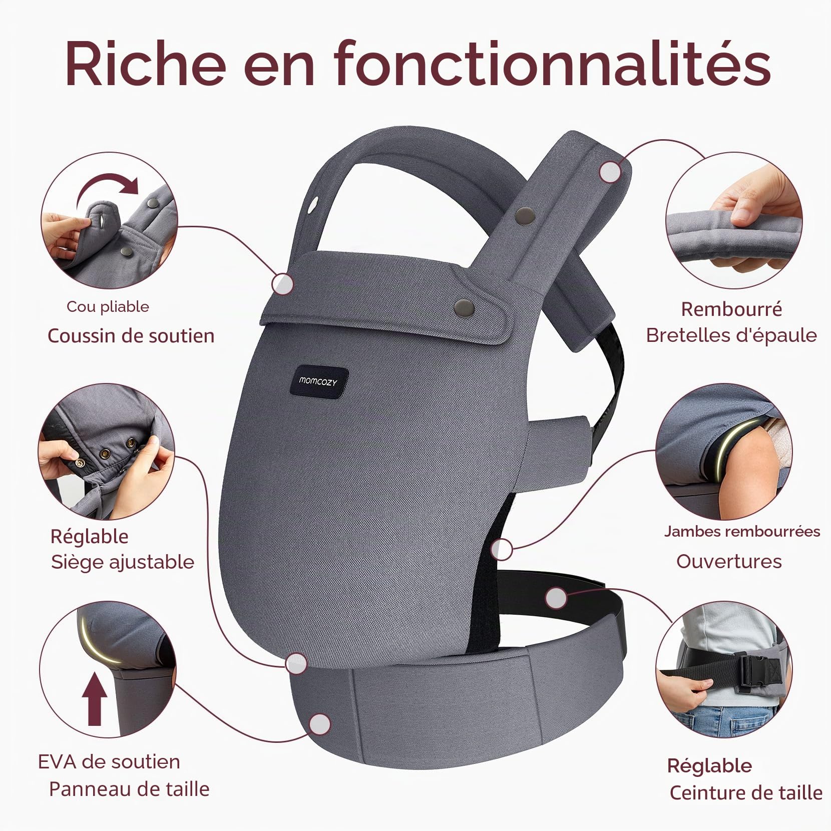 Momcozy Baby Carrier Grey
