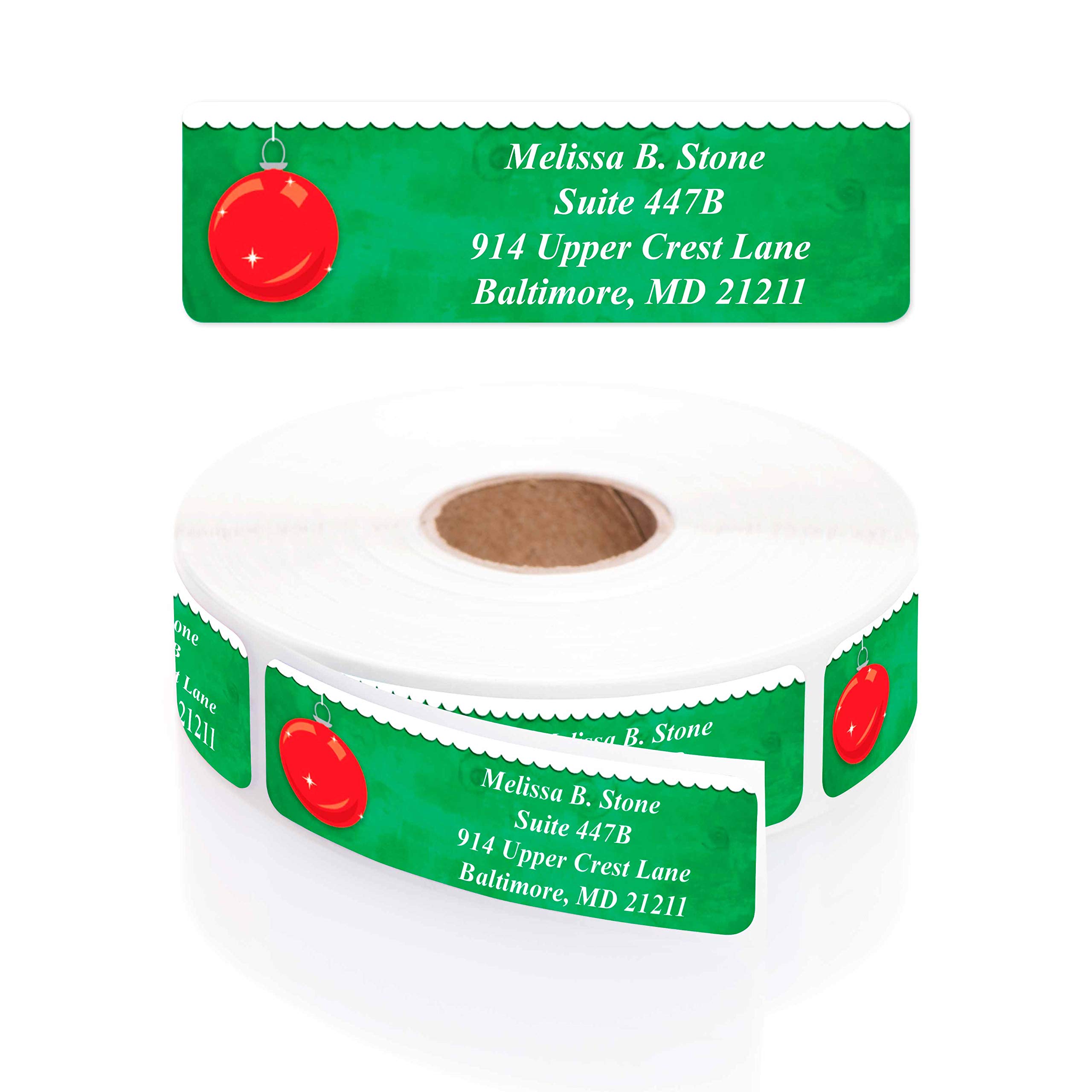 Christmas Angel Rolled Return Address Labels - Personalized Holiday Labels With Plastic Dispenser - View #8