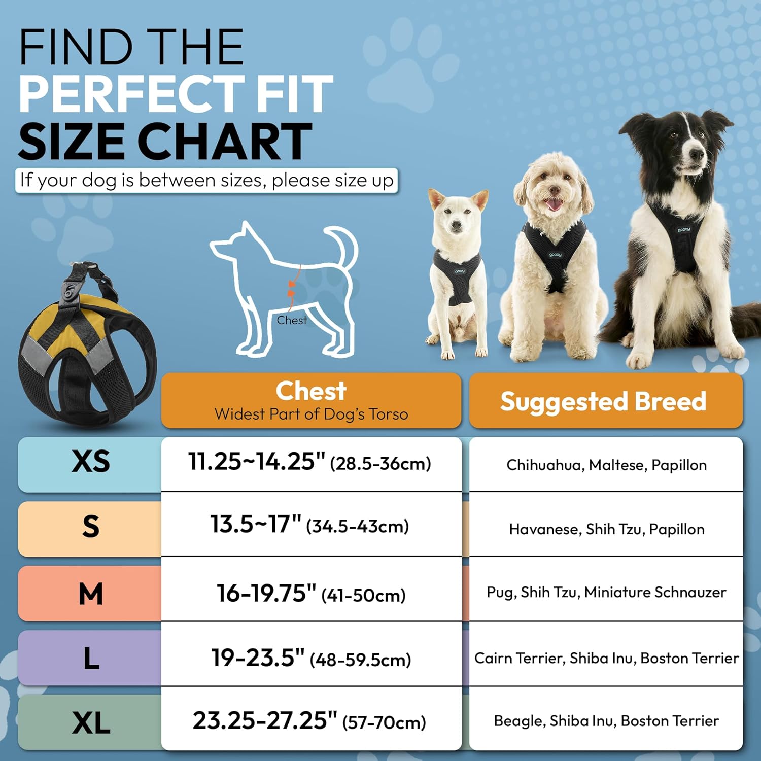 Gooby Soft Mesh X Step in Dog Harness - Yellow, Medium