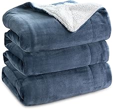 BEDSURE Grande couverture de canapé en sherpa, 220 x 240 cm, XXL, épaisse et chaude (bleu)
