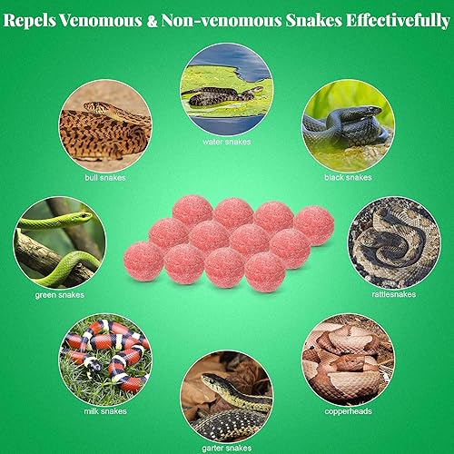 Miniatura 3 de 24 piezas repelentes de serpiente para interiores y exteriores bolas repelentes de serpientes ratas y otras plagas para patio césped jardín
