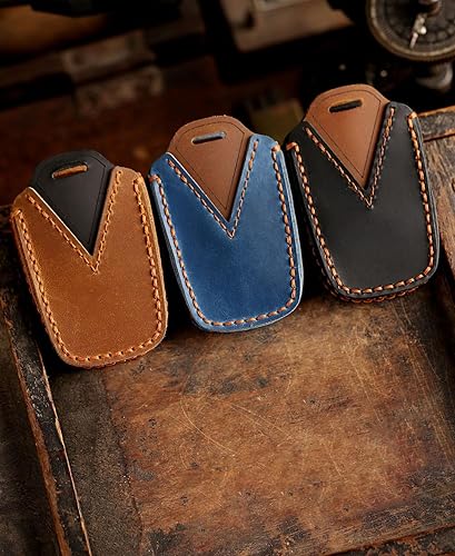 Miniatura 6 de ontto Funda inteligente para llavero con control remoto para Isuzu D-Max MU-X 2017-2019, funda de cuero para llaves de automóvil, funda de llave